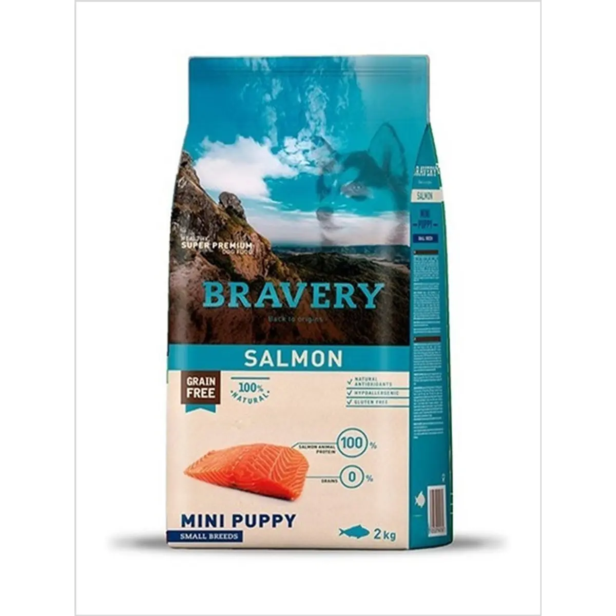BRAVERY MINI PUPPY SALMON 2KG