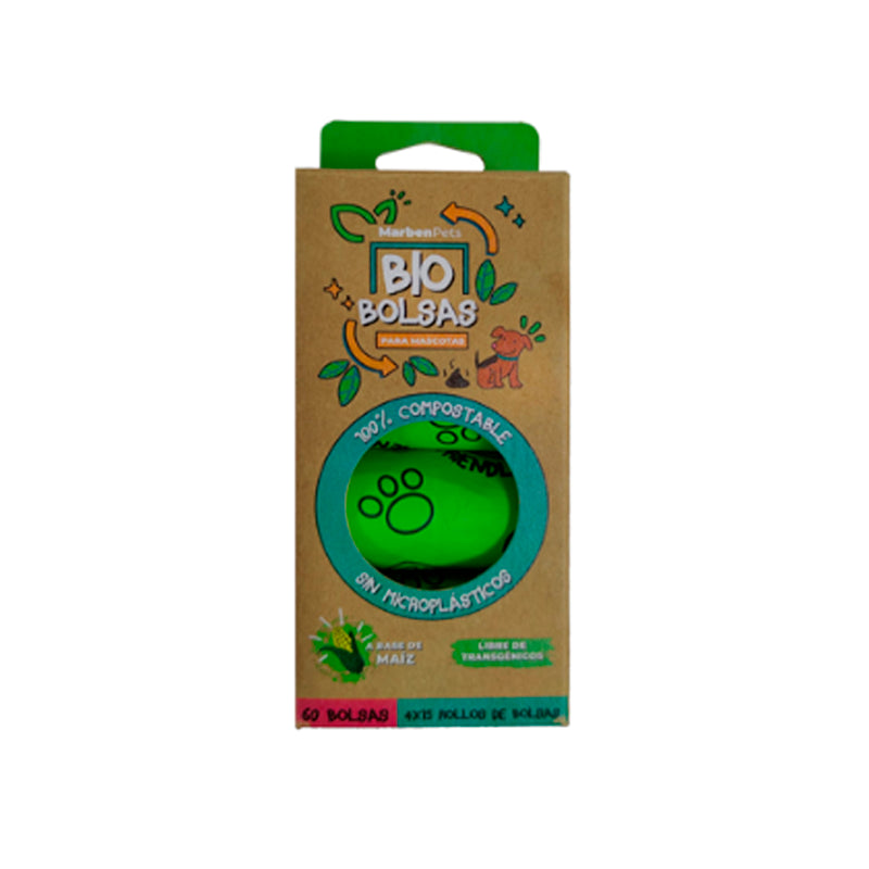 BIO BOLSAS MARBENPETS 4 ROLLOS 60 BOLSAS