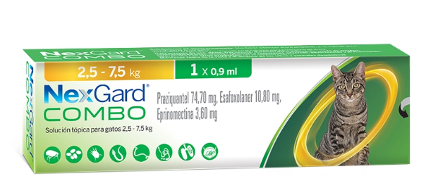 NEXGARD COMBO GATO 2.5 A 7.5 KG
