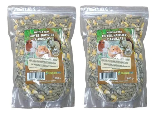MEZCLA CUYES, HAMSTER Y ARDILLAS MUNDOPET 500 GR.