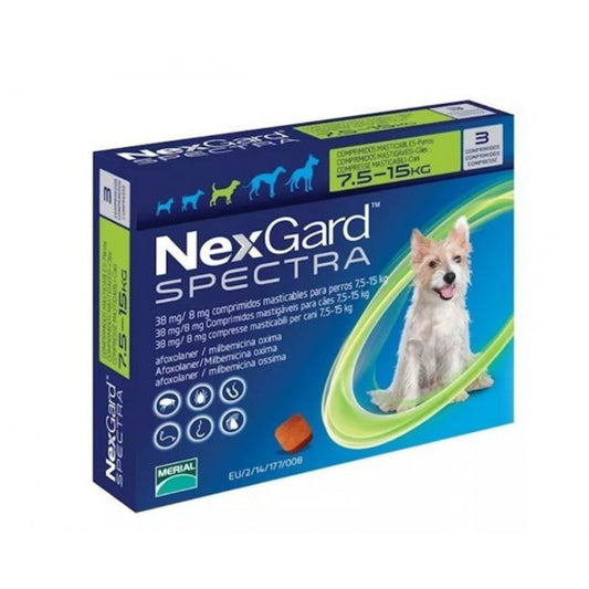 NEXGARD SPECTRA 7.6 A 15 KG 3 COMPRIMIDOS