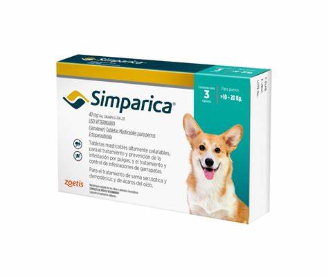 SIMPARICA 10 A 20KG 3 COMPRIMIDO