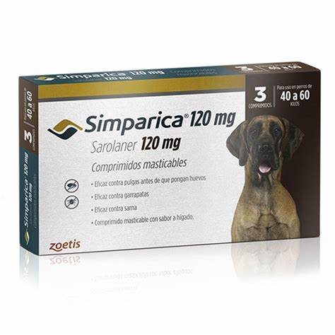 SIMPARICA 40 A 60 KG 3 COMPRIMIDOS