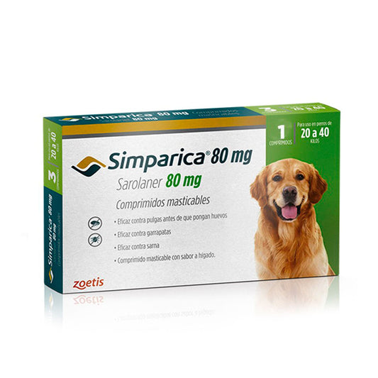 SIMPARICA 20 A 40 KG 1 COMPRIMIDO