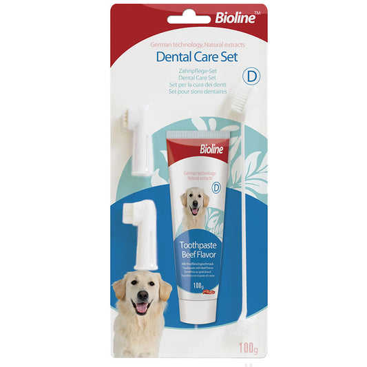 KIT DENTAL BIOLINE CON PASTA SABOR CARNE