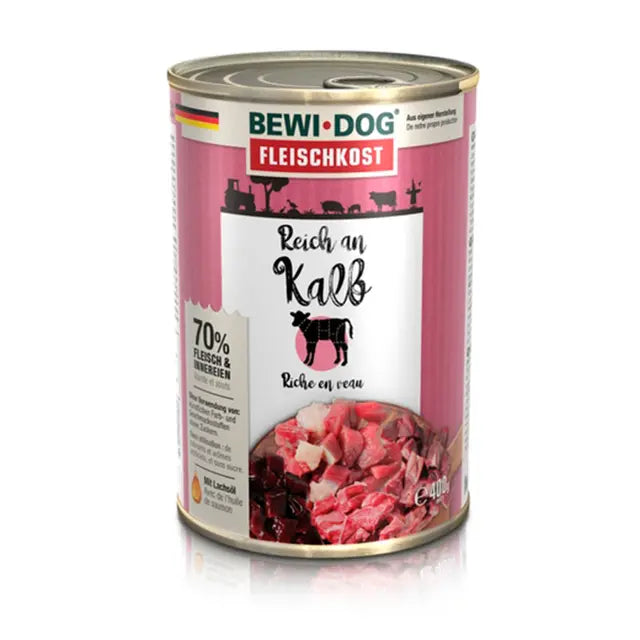 Lata BewiDog Rico en Corazón de Ave 400 GR