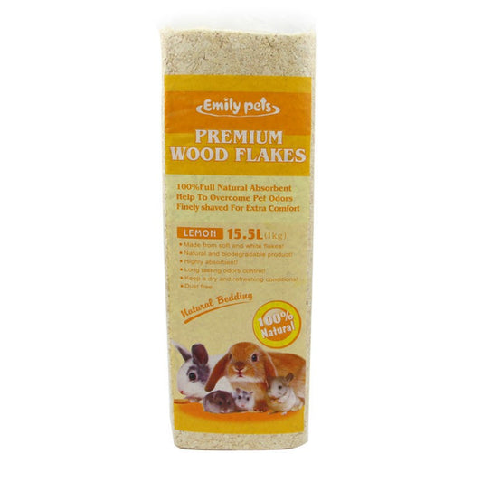 VIRUTA PREMIUM WOOD FLAKES EMILY PETS 100% NATURAL LIMÓN