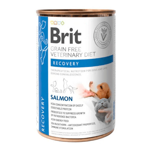 LATA BRIT VETERINARY DIET RECOVERY SALMÓN 400g