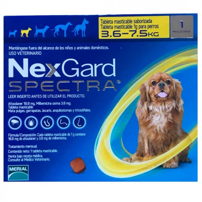 NEXGARD SPECTRA 3.6 - 7.5KG 1 COMPRIMIDO