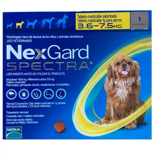 NEXGARD SPECTRA 3.6 - 7.5KG 1 COMPRIMIDO