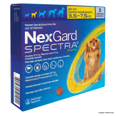 NEXGARD SPECTRA 3.6 A 7.5KG 3 COMPRIMIDO