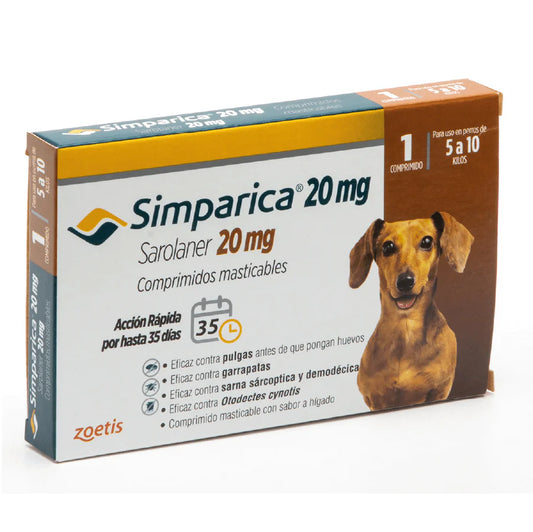 SIMPARICA 5 A 10KG 1 COMPRIMIDO